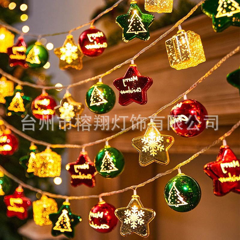 Transfronterizos LED cadena de luz de Navidad galvanizado estrella de Navidad lámpara de atmósfera de vacaciones árbol de Navidad decoración lámpara de noche