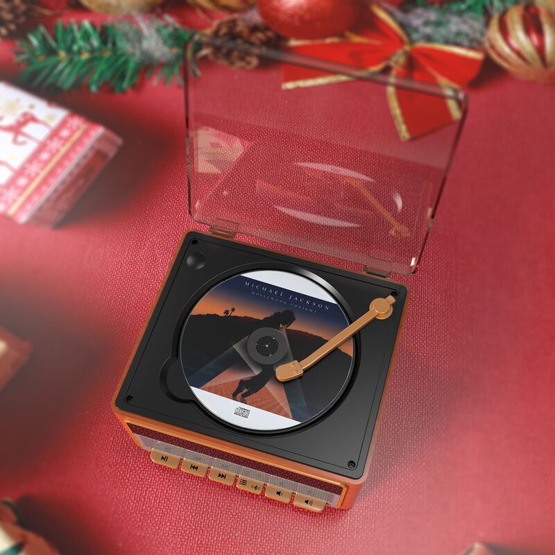 CD音楽プレーヤー、レトロな誕生日プレゼント、英語学習ディスクプレーヤー、ポータブル充電式Bluetoothプレーヤー|undefined