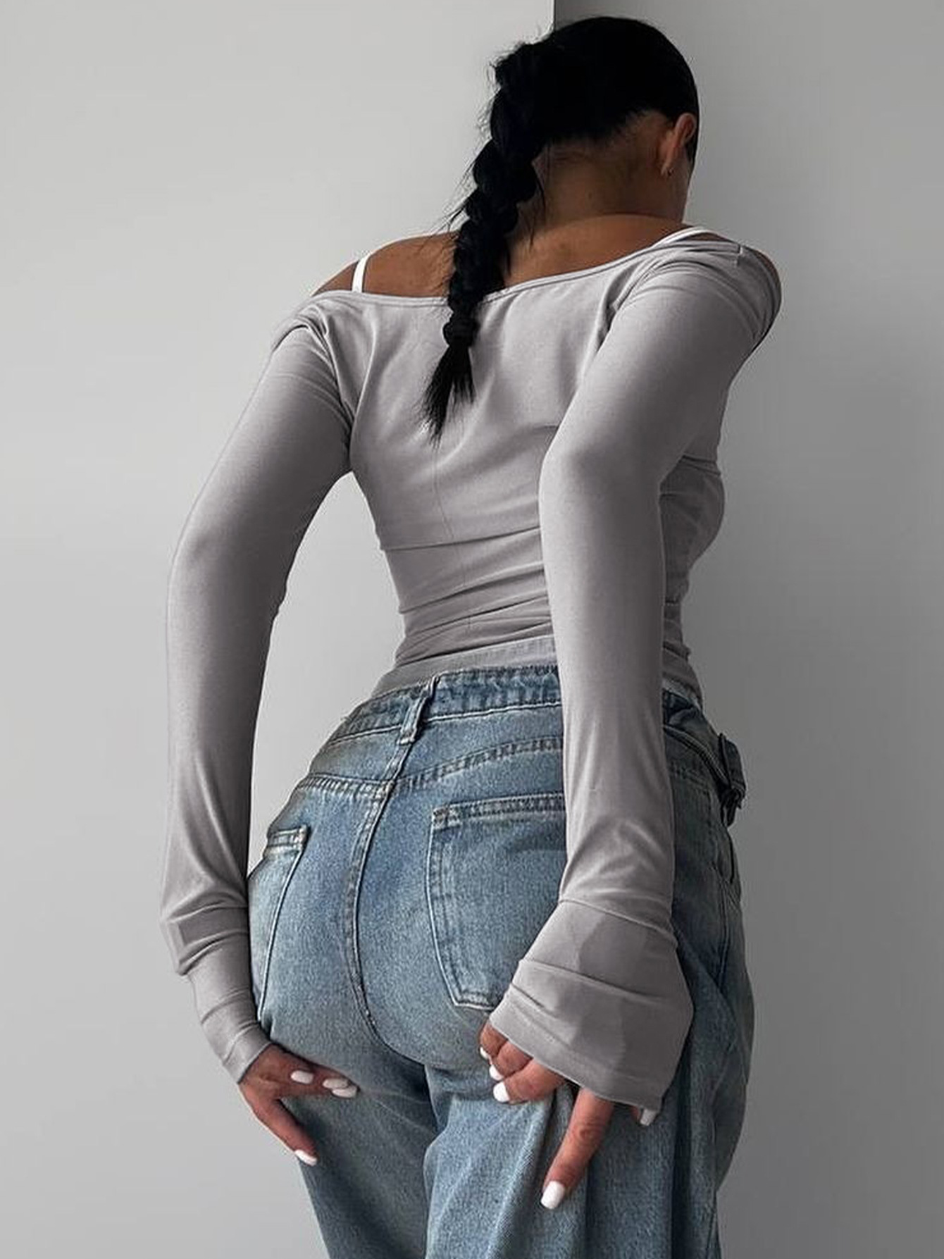 Damen Patchwork Strickjacke Und Tanktop Zweiteiler Herbst Design_voghion.com