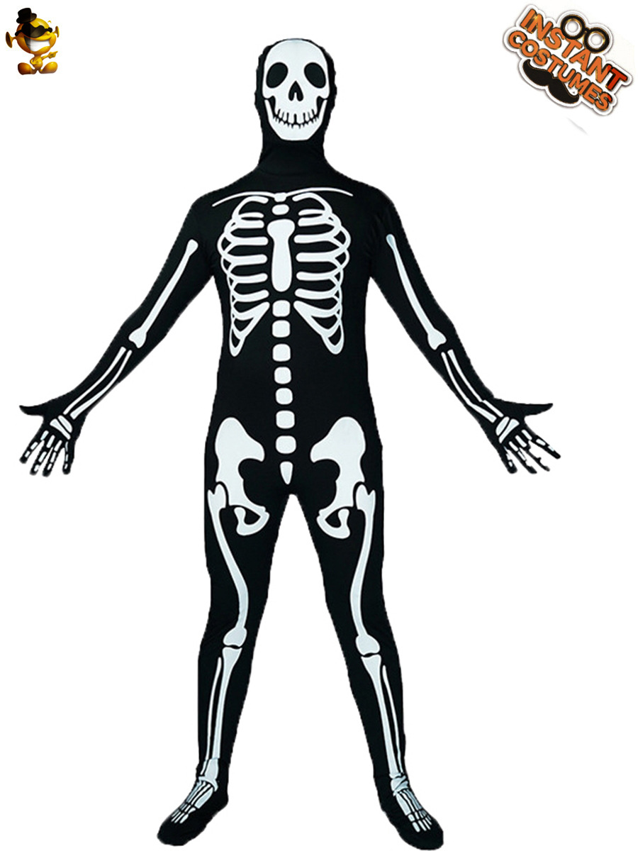 Hombres adultos horror cráneo fantasma hueso mono ropa de fiesta Halloween Cosplay etapa rendimiento