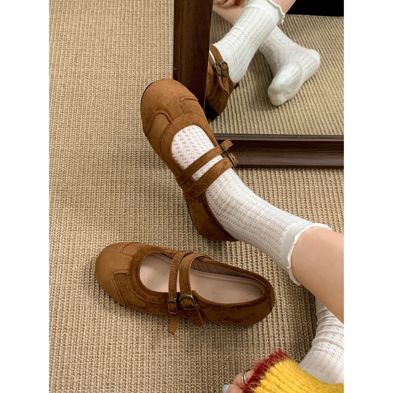 女王范复古浅口平底勃肯单鞋女2025新款秋季配裙子软底玛丽珍鞋|undefined