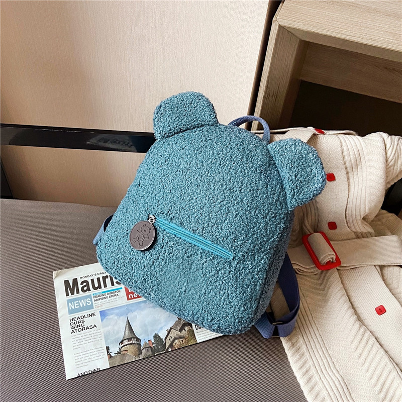 Comercio exterior felpa oso mochila escolar para niños 2024 nueva moda de dibujos animados moda mochila para niños fábrica al por mayor