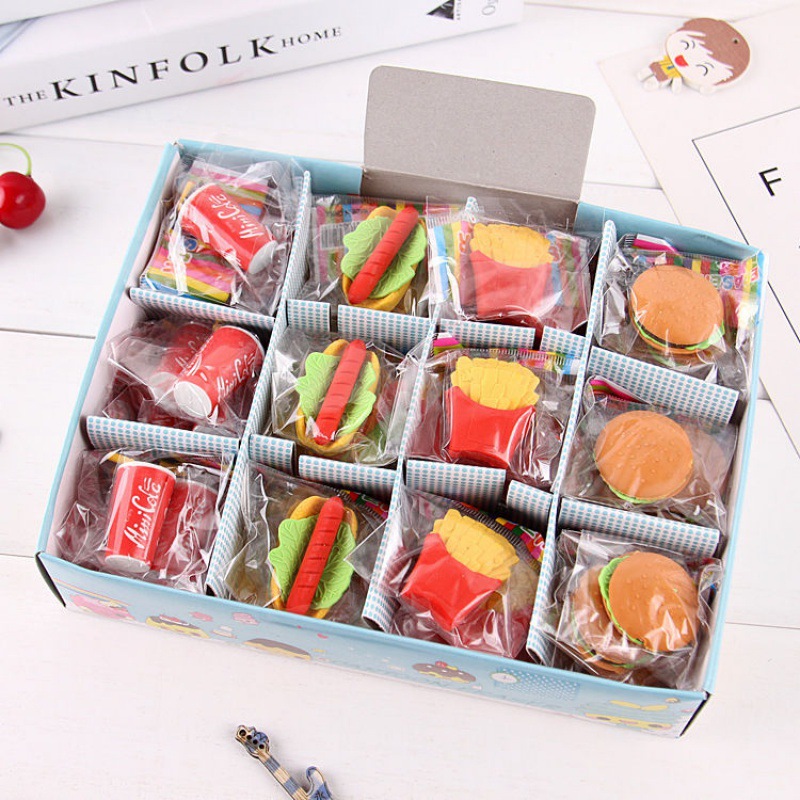 pupil gift kindergarten Cartoon eraser originality rubber hamburger Children Reward gift rubber fruit