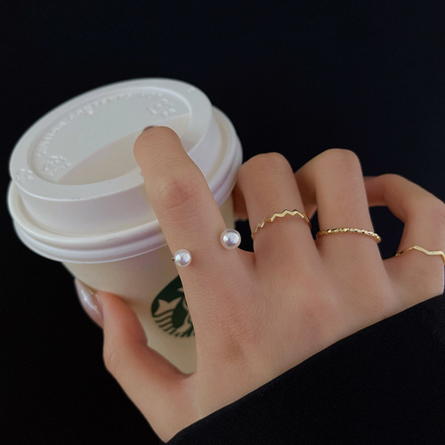 2024 new Korean style fashion simple set ring for women ins trend internet celebrity same style index finger ring wholesale