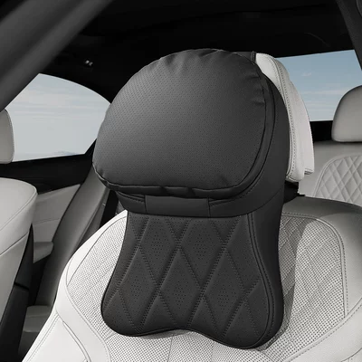 Headrest — Seat Neck Pillow - noble-black-perforated-double-core-headrest-1-pack