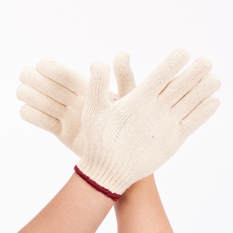 批发本白劳保耐磨工作加厚耐拉扯防护防滑工地劳工搬运七针线手套