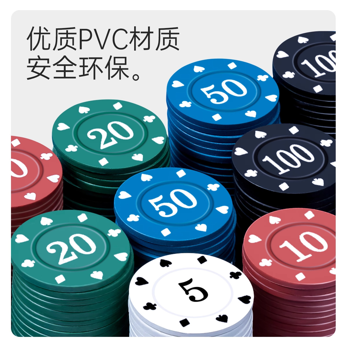 Chip Coins for Texas Hold'Em Poker, Mahjong Chips, Cards, and Game Tokens for Game Rooms, Children's and Student Points Reward Coins