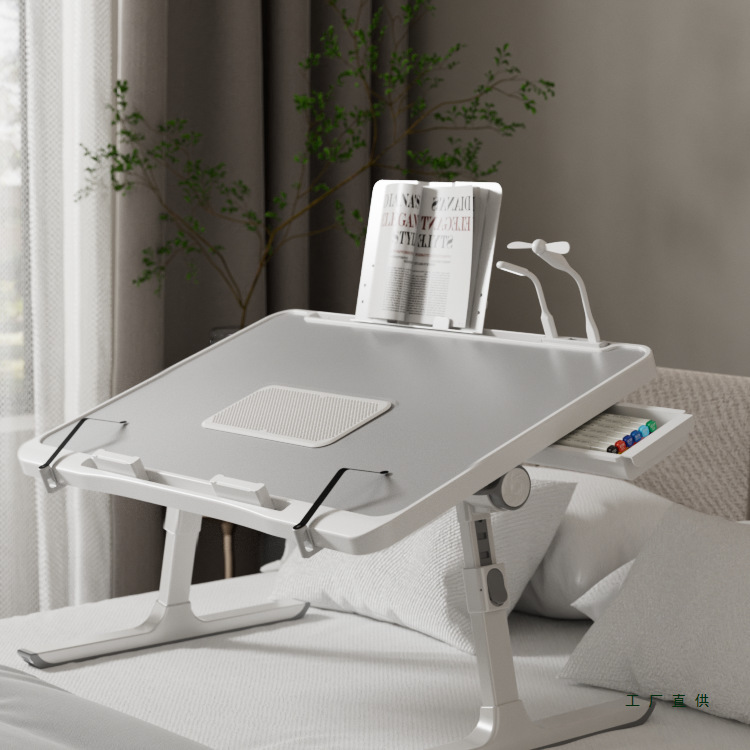 Small Bed Table, Foldable Lifting and Adjustable Bay Window Table, College Dormitory Study Table, Homework Computer Table