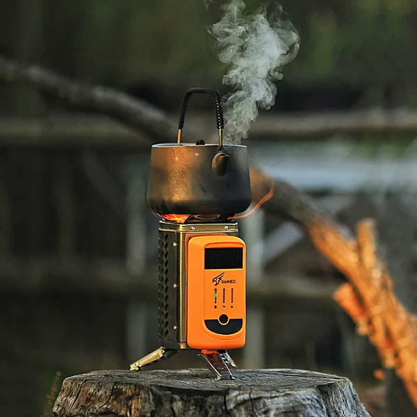 Bird Detecting Power Generation Firewood Stove Folding Rechargeable Outdoor Picnic Stove Stainless Steel Portable Camping Stove