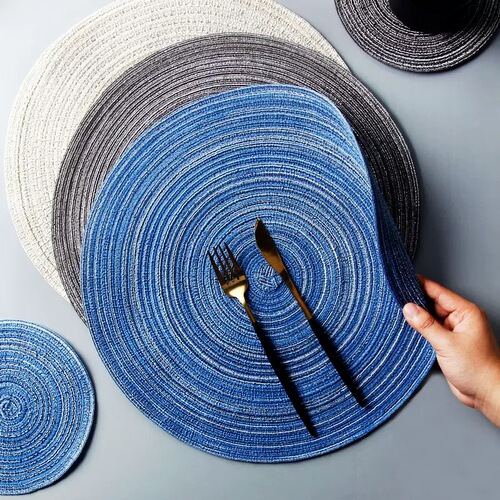 Cross-border simple western food mat, clay pot mat, cup mat, bowl mat, plate mat, circular mat, table mat, Nordic style heat insulation mat, dining table mat 