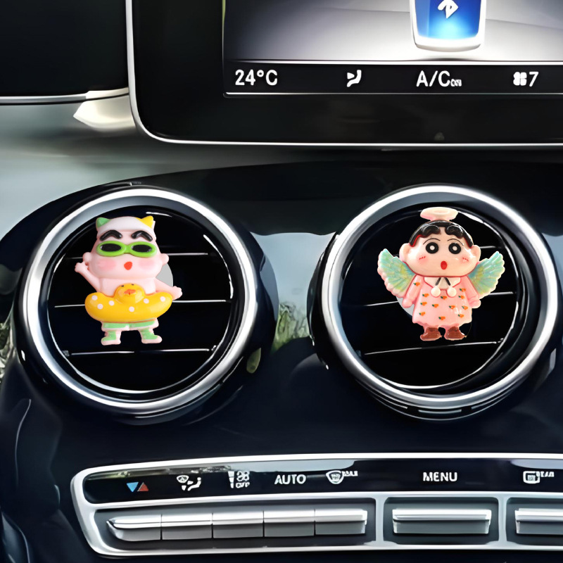 Vehículo de ventilación pequeña cabeza grande pequeña nueva fragancia perfumes de automóviles dibujos animados adornos artículos de decoración artículos de automóviles