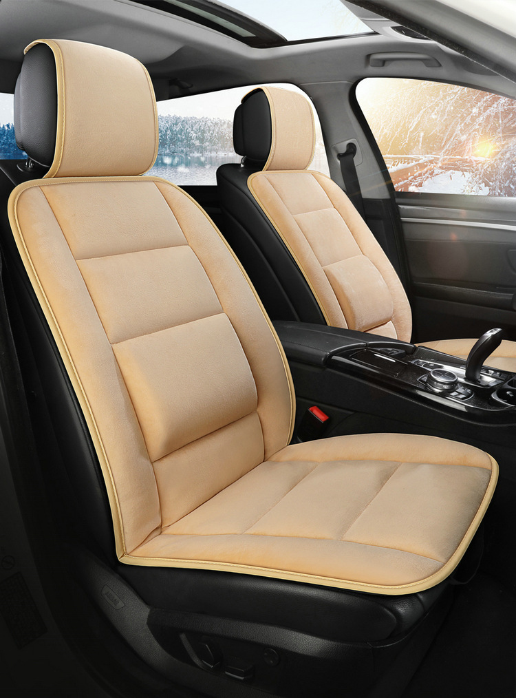 Thickened Velvet Warm Car Seat Cushion for Winter, Suitable for Sedan, Office, and Home Use, Autumn and Winter Seat Cushion for Single or Front Passenger Seat