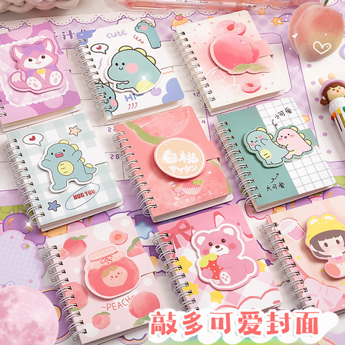 Velcro buckle pocket notebook portable cartoon coil small notebook student portable notebook for homework notes coil notebook
