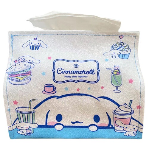 Little white dog Kurumi, cute cartoon PU tissue paper cover, girly heart, car home tissue box, various styles