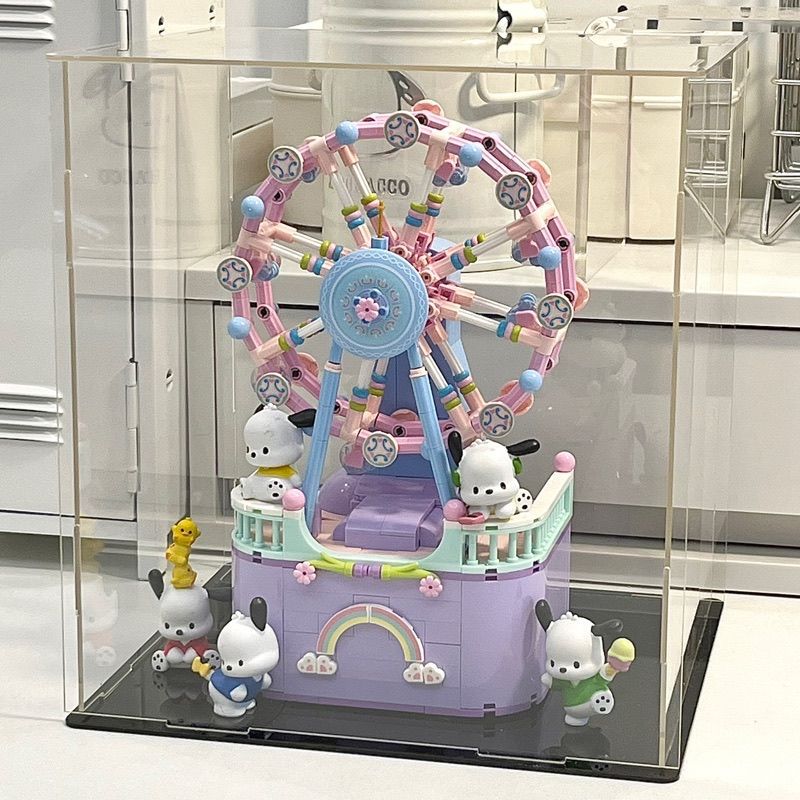 레고 관람차 뮤직 박스 빌딩 블록 뮤직 박스 회전 목마 생일 조립 장난감