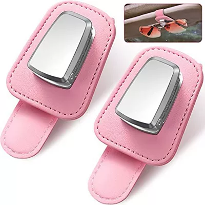 Car Glasses Clip/Bill Clip, Visor Glasses Holder Multifunctional - pink