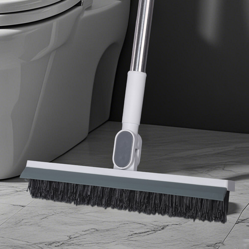 Cepillo de piso Cepillo de piso de baño de mango largo Cepillo de piso de lavado de piso de hueco Lavado de baño Limpieza de pared Lavado de inodoro Raspado de piso