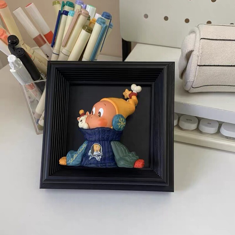 Blind Box Display Photo Frame Wall Hanging Bubble Storage 3D Magnetic Display Stand DIY Decorative Doll Mart Black Photo Frame
