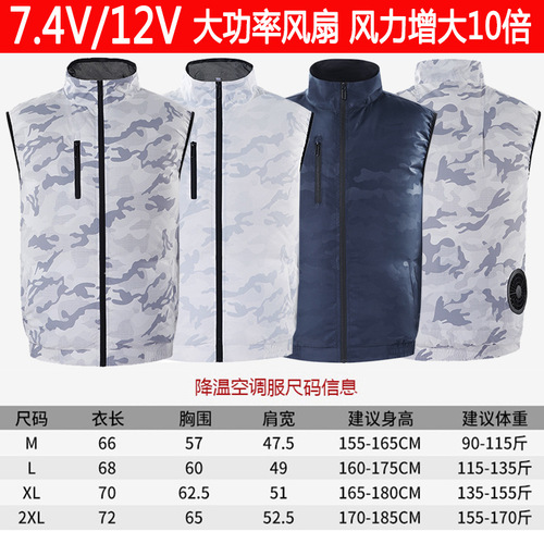 New Cooling Air Conditioning Suit, Fan Suit, Summer Sun Protection Back Vest, Work Safety Vest, Cooling Fishing Work Suit, Wholesale