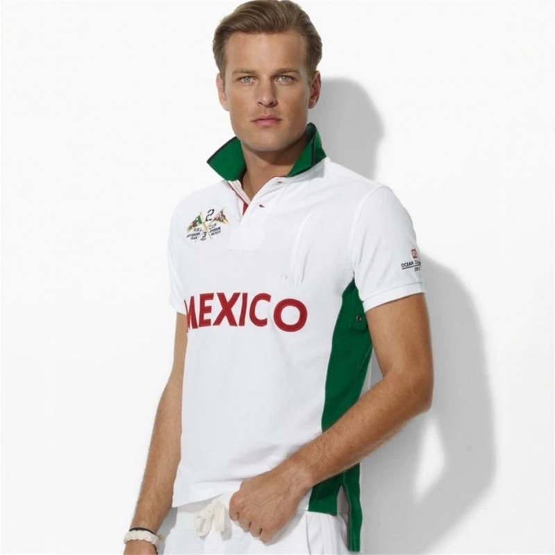 Foreign trade summer cross-border men's polo shirt with horse logo embroidery, national style, casual loose fit, large size, in stock Foreign trade summer cross-border men's polo shirt with horse logo embroidery, national style, casual loose fit, large size, in stock