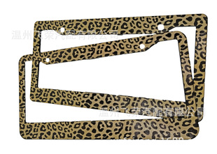 Cross-border hot selling American license plate frame plastic license plate frame leopard print car license plate frame car accessories