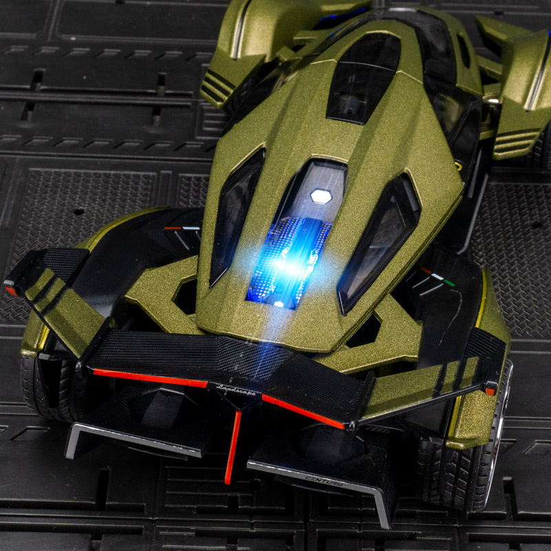 Jiaye VB24205 simulación Lanbo V12 aleación coche de carreras modelo coche decoración colección sonido y luz coche de juguete para niños