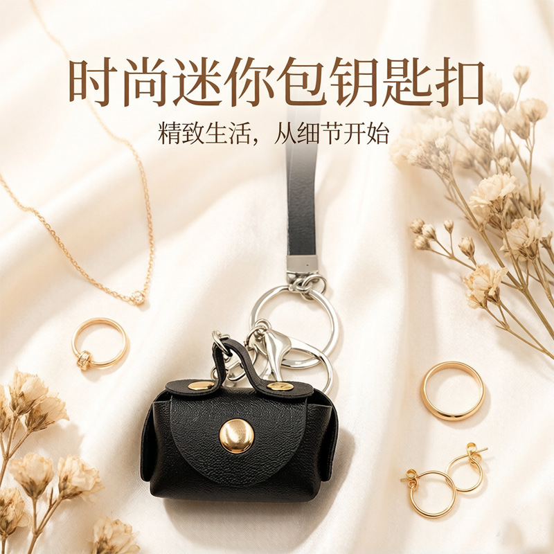 Mini Leather Coin Purse Car Keychain Pendant Korean Style Ins Style Couple's Bag Accessory Wholesale