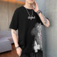 2025 Summer New Men's Short-sleeved T-shirt Ins National Fashion Loose Top Trendy Men's Clothes Ice Silk T-shirt