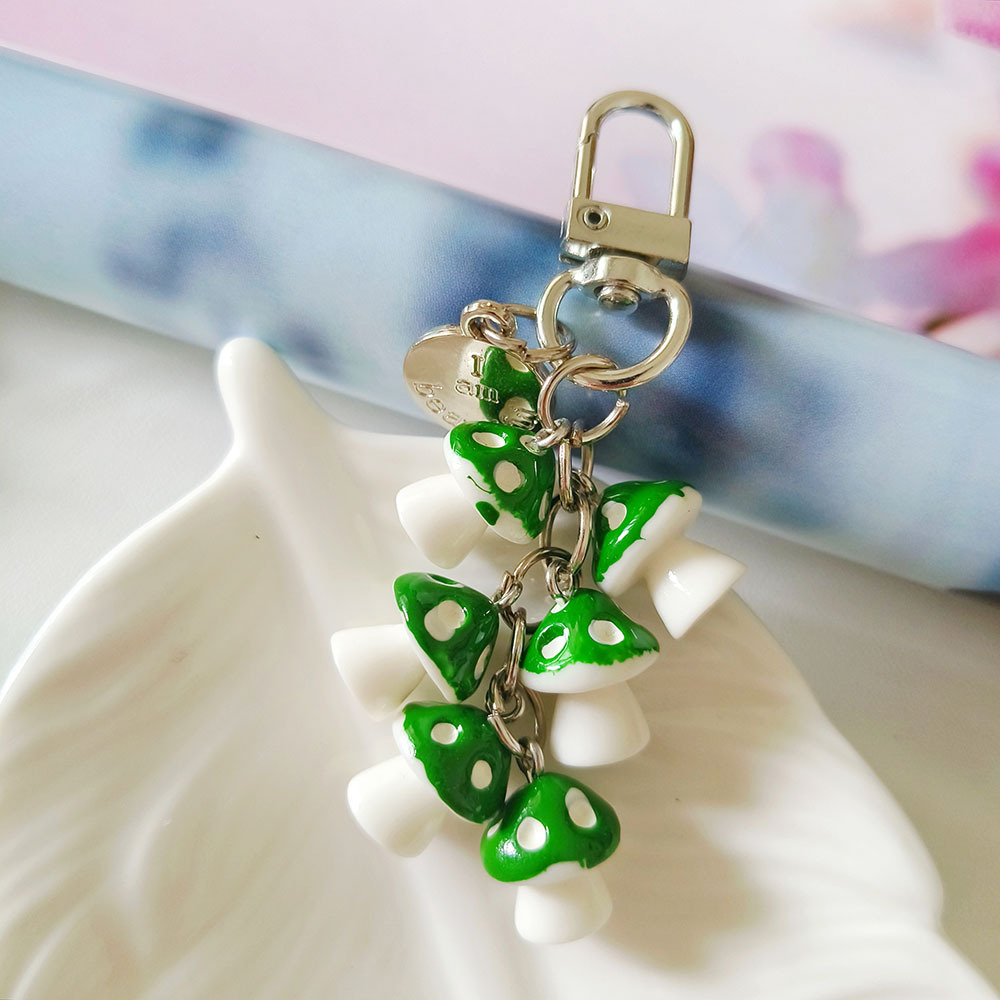 11g Weight Keychain Classification 1 Piece Quantity Wedding, Graduation, Birthday Occasion Resin Material Mushroom Pattern Unisex Gender Cute Style Cute Mushroom Resin Unisex Keychain 5