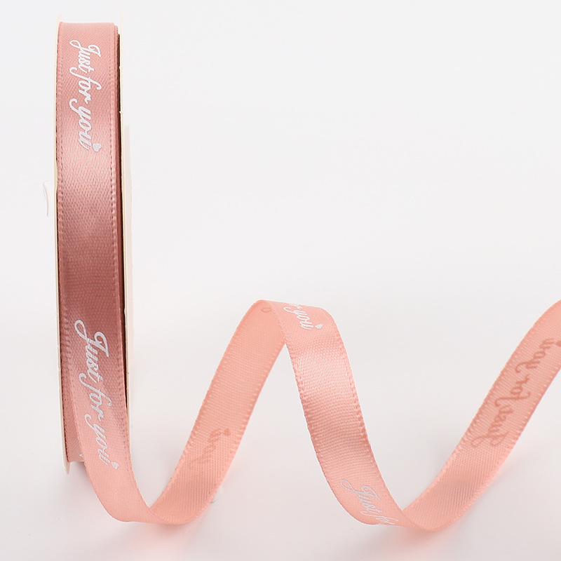 2,5 cm flor floral caja de regalo cinta de poliéster pastel DIY arco cinta sólo para usted letra inglesa cinta