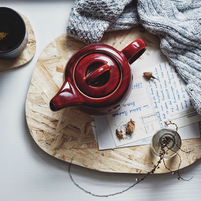 Cafetera semi-hecho a mano tetera hogar tetera cerámica Kung Fu juego de té tamaño capacidad manija sola olla logo