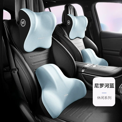 neck pillow, memory foam lumbar | Waist support - nile-blue-1-headrest