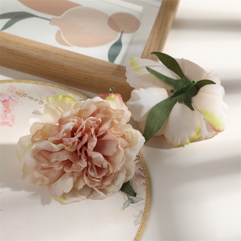DIY手シミュレーション焼辺牡丹帽子服アクセサリー花花頭絹花偽花結婚祝い花壁装飾|undefined