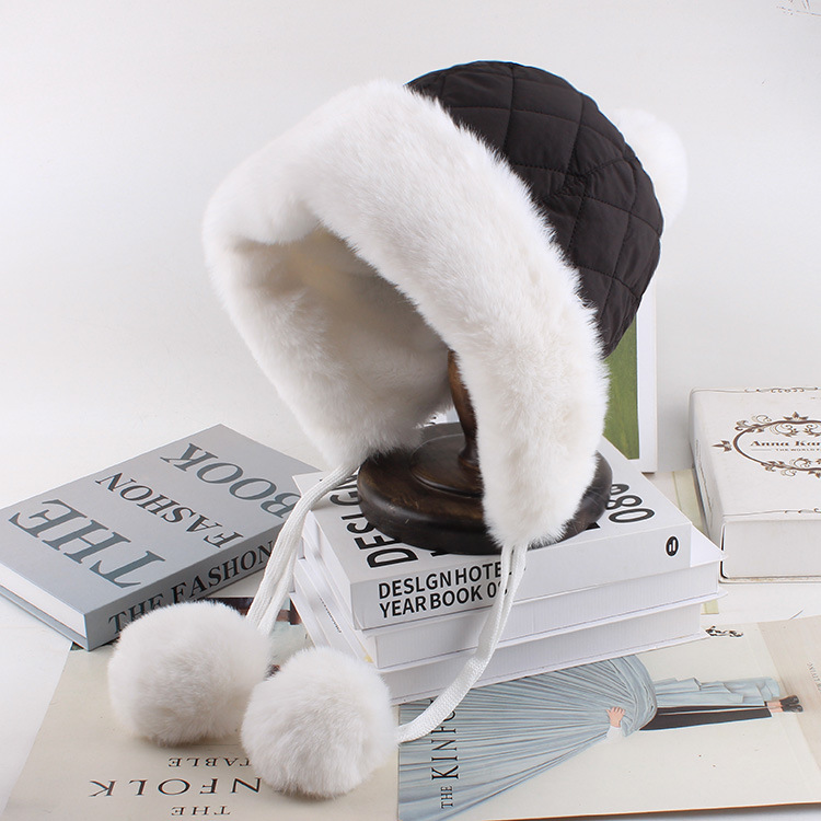 Winter outdoor cycling ski and velvet thickened thunderbolt hat…