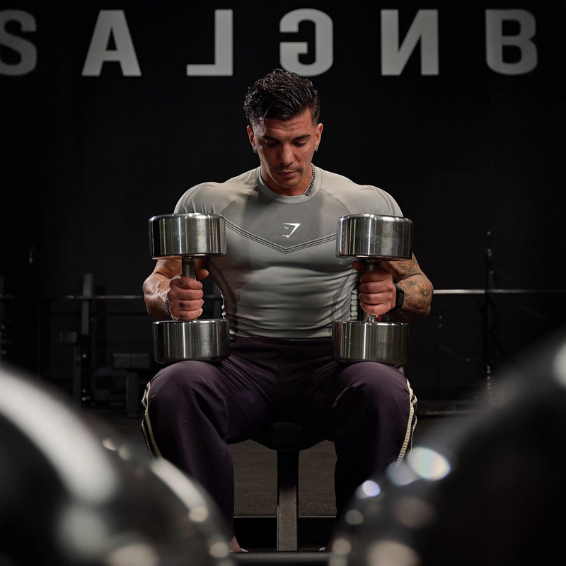 Gymshark Summer New Men's Tight T-Shirt Jogger Sports Fitness Running Training Quick-Drying Short-Sleeved