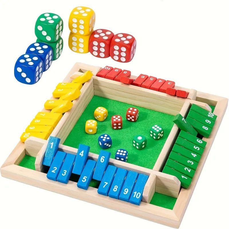 Juguetes de madera para niños números de cuatro lados Juguetes de puzzle de escritorio matemáticos interactivos Juguetes de pensamiento lógico