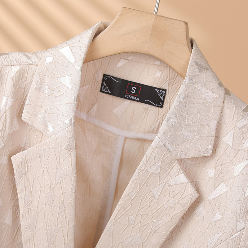 Spring elegant fitted short classic suit jacket