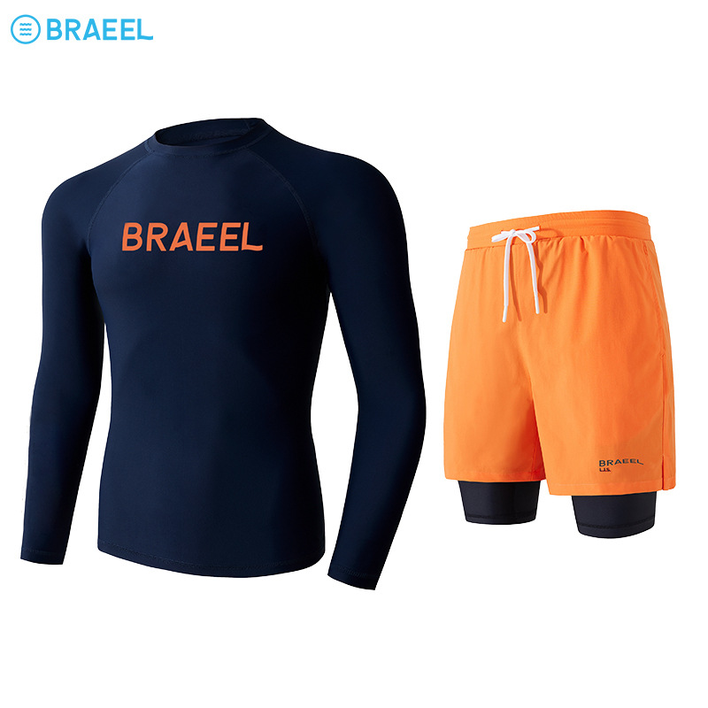 South Korea Men's Full Body Sun Protection Swimsuit Long Sleeve Diving Suit Quick Dry Swimsuit Snorkeling suit Jellyfish Suit Surfsuit