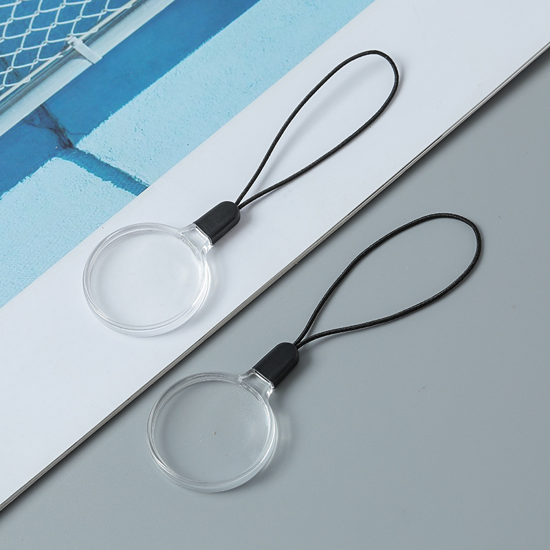 Factory supply plastic handle acrylic transparent phenolic lens magnifying glass with lanyard children's magnifying glass