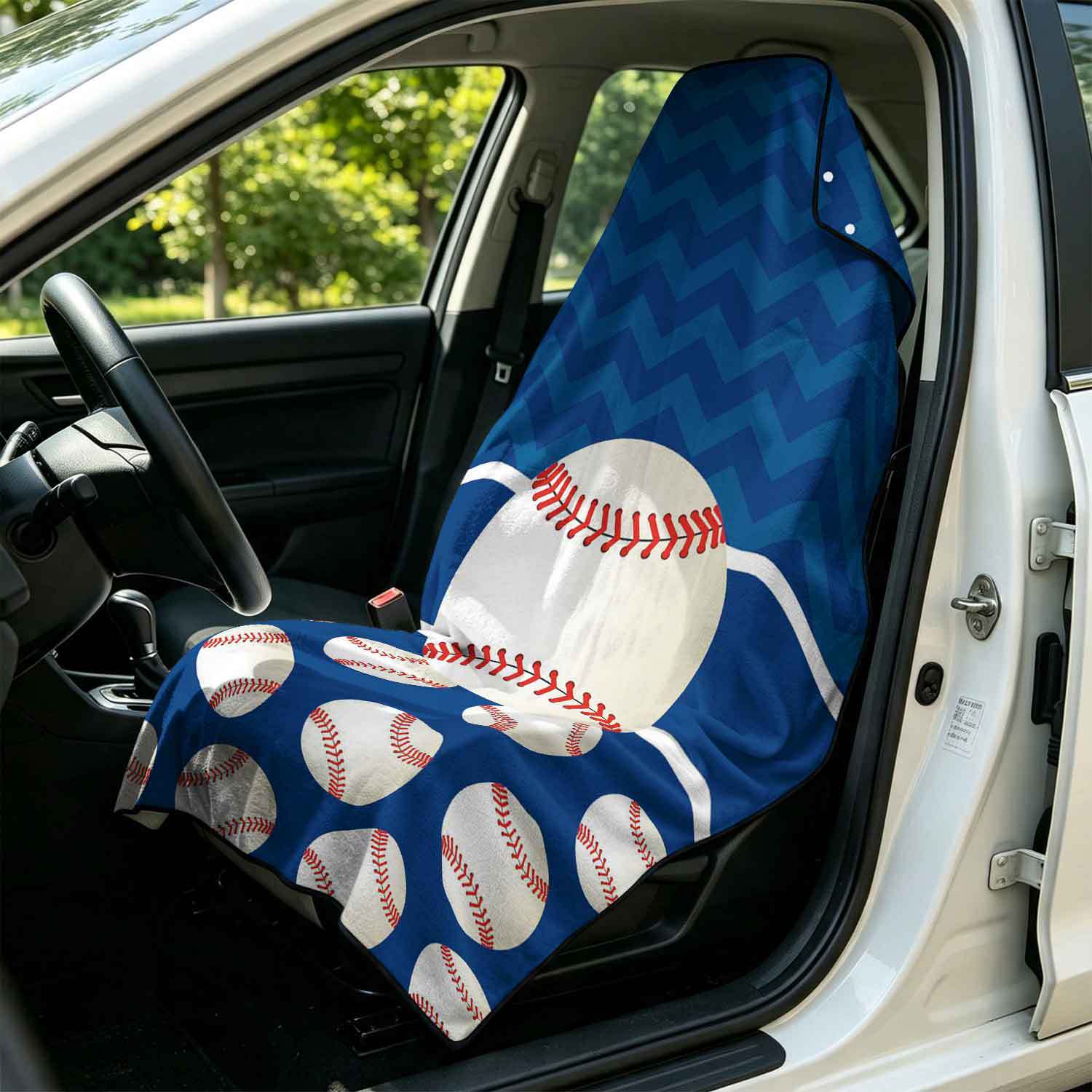 Printed bath towel and car seat cover 2-in-1, ultra-fine fiber outdoor beach and car dual-use universal seat cushion