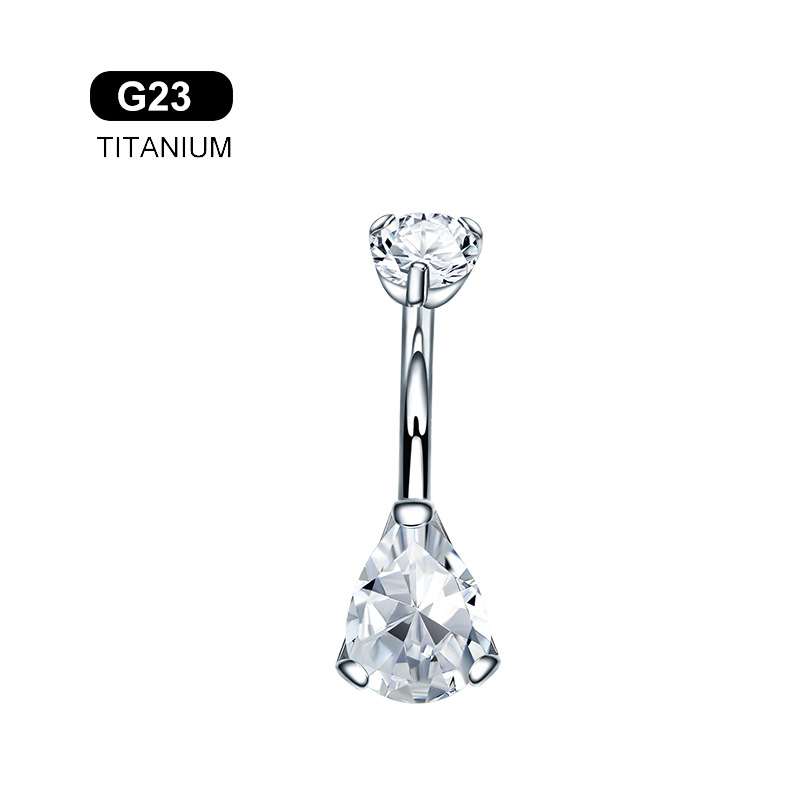 Belly button piercing with zircon, Amazon, material