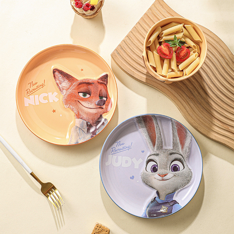 Zootopia Dream Series Ceramic Tableware Home Use Embossed Bowls, Plates, and Cups Couple Set Valentine's Day Gift Zootopia Dream Series Ceramic Tableware Home Use Embossed Bowls, Plates, and Cups Couple Set Valentine's Day Gift