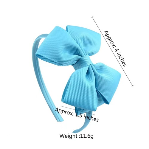 Pure Color Bow Children Hair Band for Girls Polyester Ribbed Headband Hair Accessory Cute Versatile
