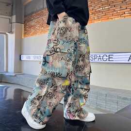 男童工装裤2026新款裤子炸街春秋款秋季大儿童装秋装阔腿裤男孩潮