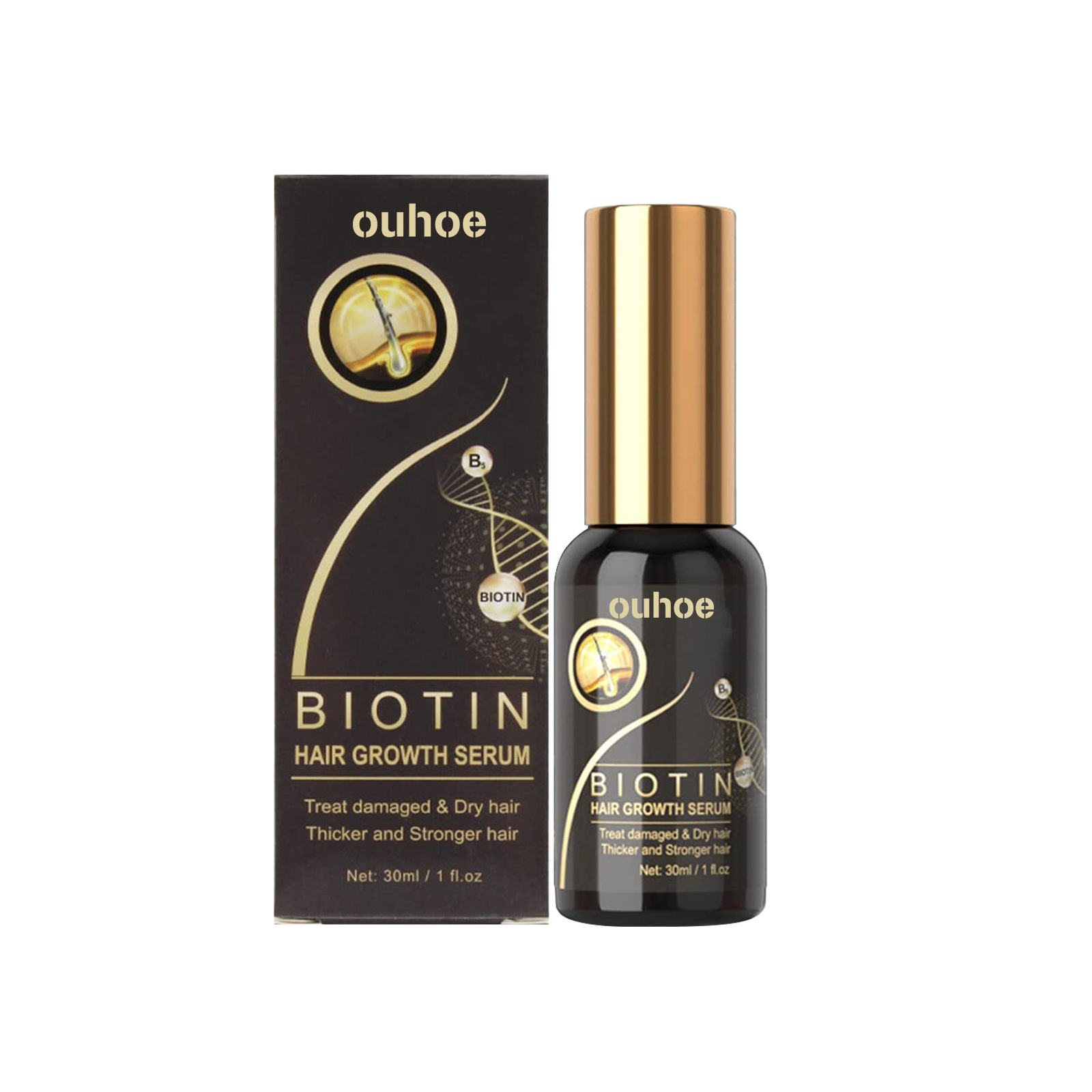 Biotine Hydraterende OUHOE Root Dense Herstellende haarlijn Sterke en stevige haaressentie_voghion.com