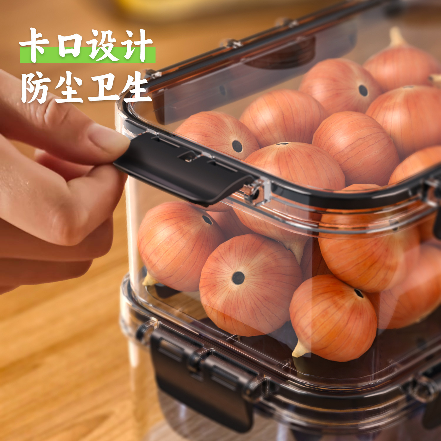Caja de almacenamiento de refrigerador casera de gran capacidad caja de sellado de plástico transparente de refrigeración de cocina caja de almacenamiento de frutas y verduras frescas