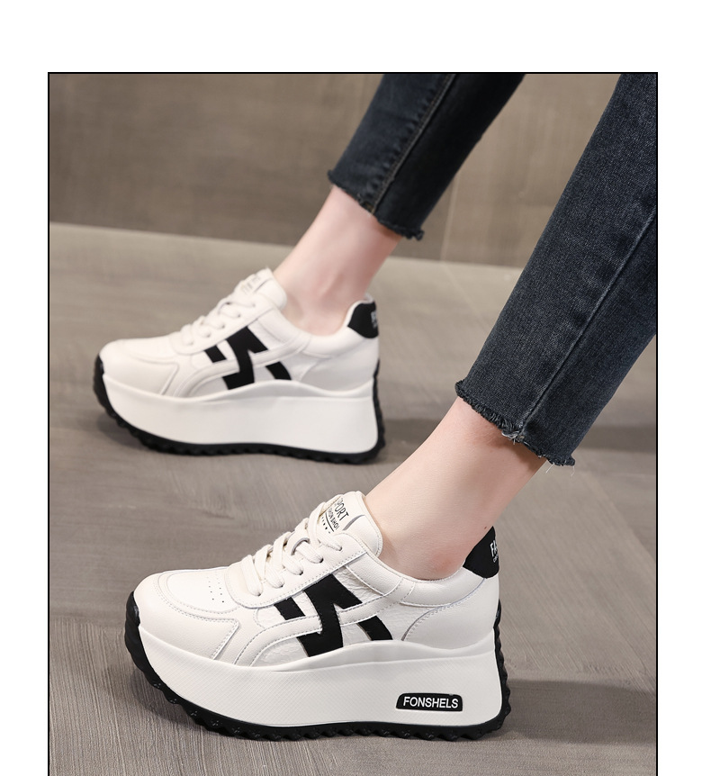 Giày sneaker nữ đế dày tăng chiều cao phong cách Đức Huấn — Cơm trắng mơ chi tiết 12