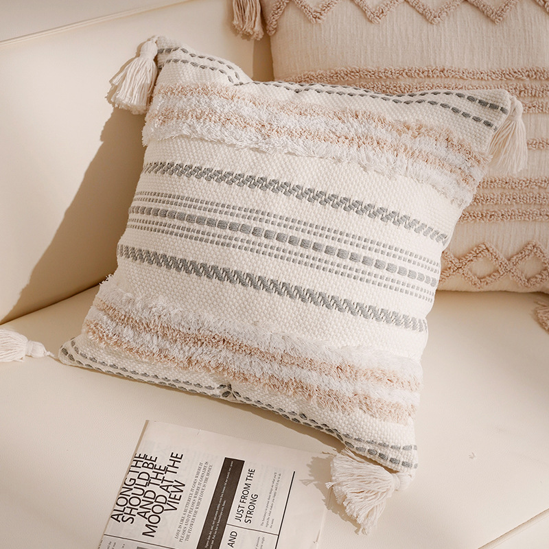 Nórdico inswind almohada simple versátil sala de estar sofá cojín dormitorio ventana flotante cabeza de cama respaldo cojín almohada cubierta