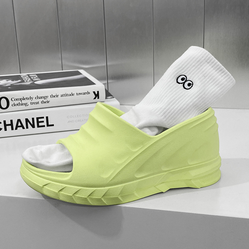 Transfronteriza más tamaño zapatillas suela gruesa aumentó 10CM sandalias de las mujeres al aire libre casual moda tacones altos slip-on sandalias