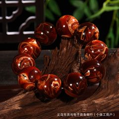 メーカー卸売り二世代蜜ろう琥珀紅根パー光単輪手仏珠数珠串大量スポット生中継商品
